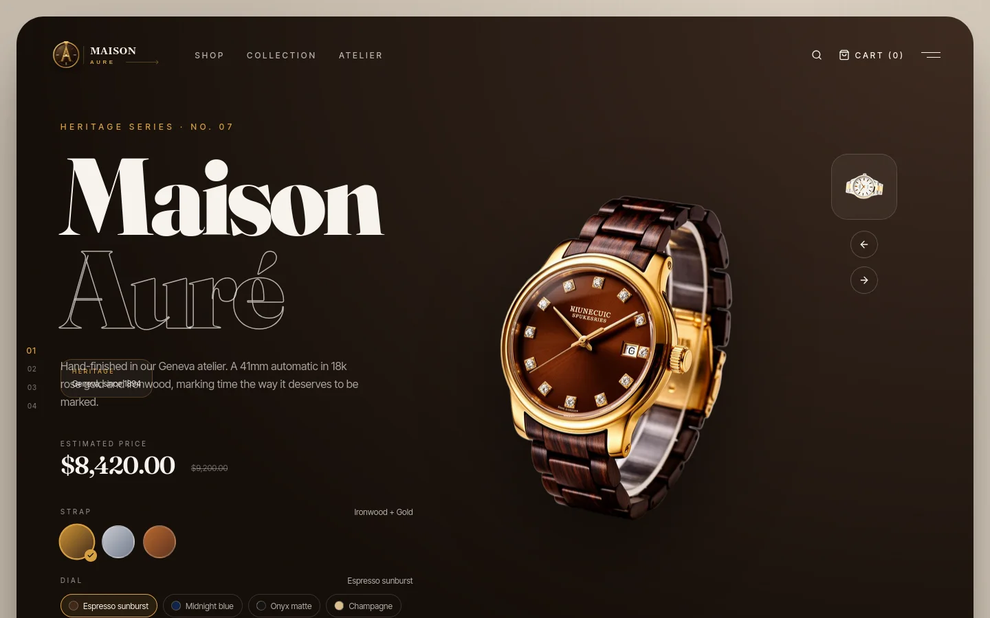 Maison Auré website hero preview